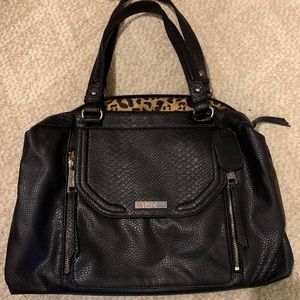 Jessica Simpson black animal print purse